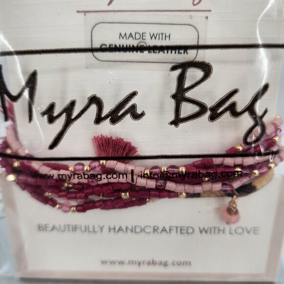 MYRA BAG Max2Max Bead & Leopard Print Hair-On Stacking‎ Bracelet Set NWT - Picture 4 of 4